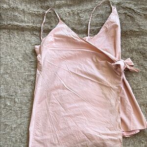 Lovers + Friends Pink Wrap Tie Front Camisole